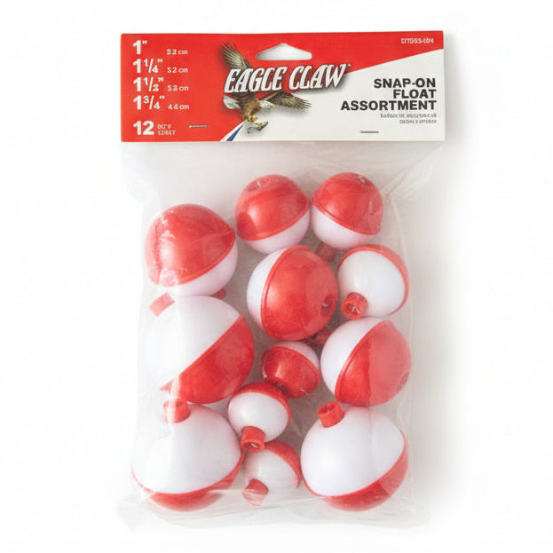 Eagle Claw 12 Pack Assorted Size Bobbers