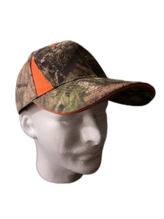 Mossy oak camo/orange outdoor cap
