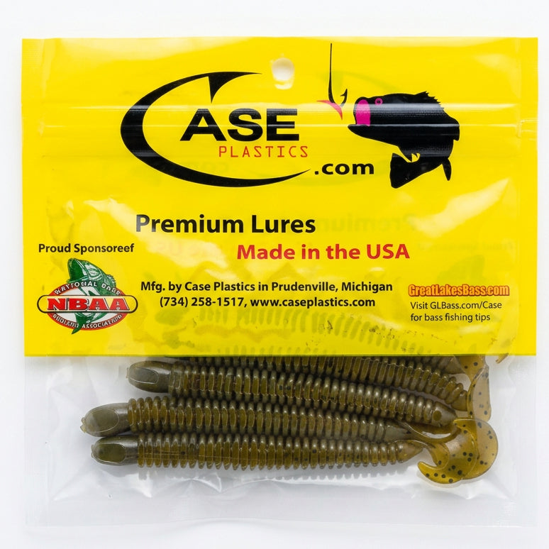Case Plastics 5pc Curly Tail Worms