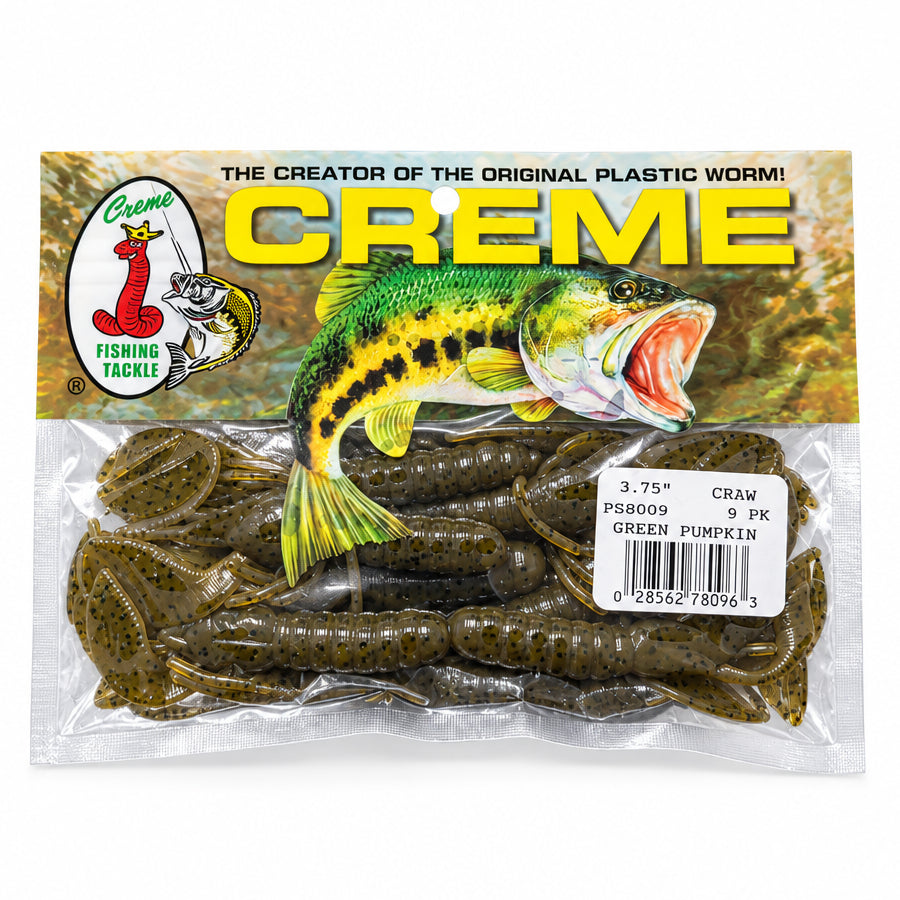 Creme 3.75" Green Pumpkin Craws