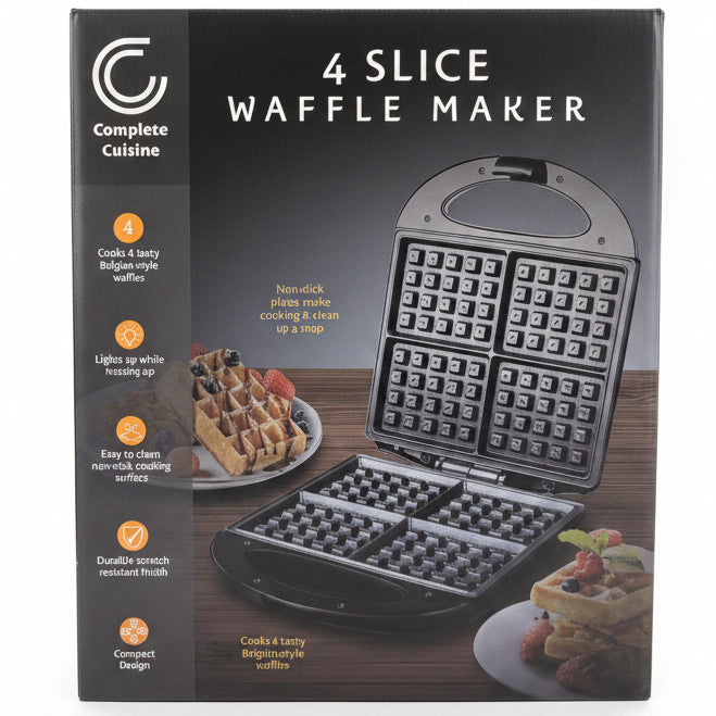 Complete Cuisine 4 Slice Waffle Maker